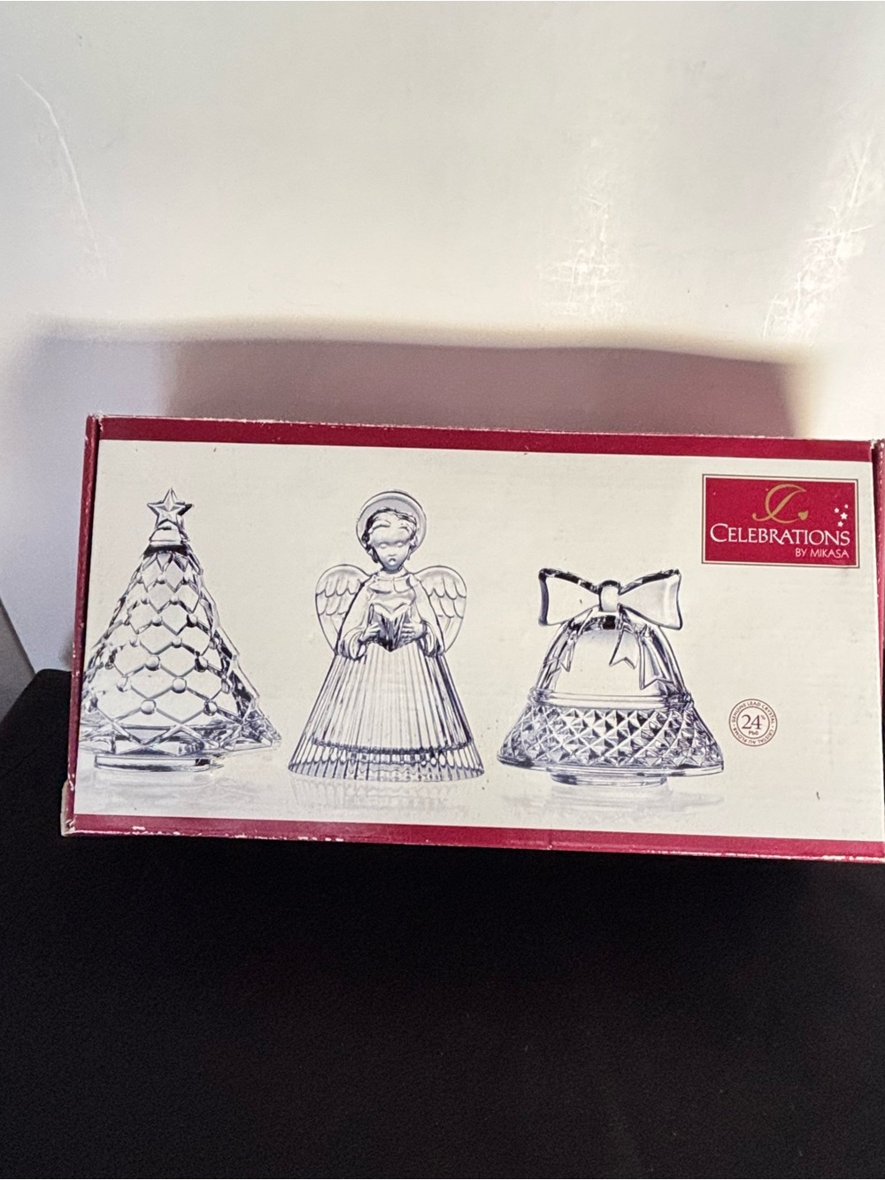 Celebrations by Mikasa Crystal Christmas Bell, Angel & Tree Set - Clear